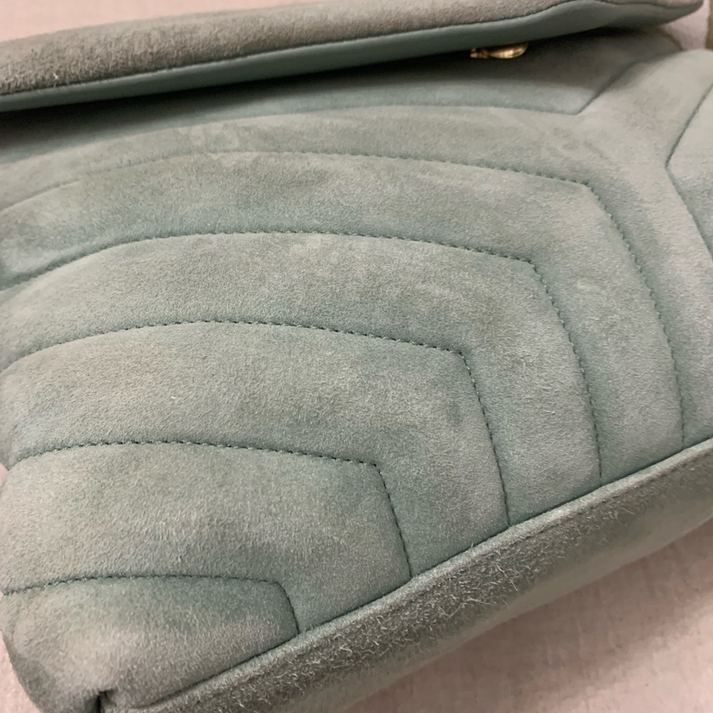 SAINT LAURENT Medium LouLou Quilted Suede Shoulder Bag - Picture 9 of 15